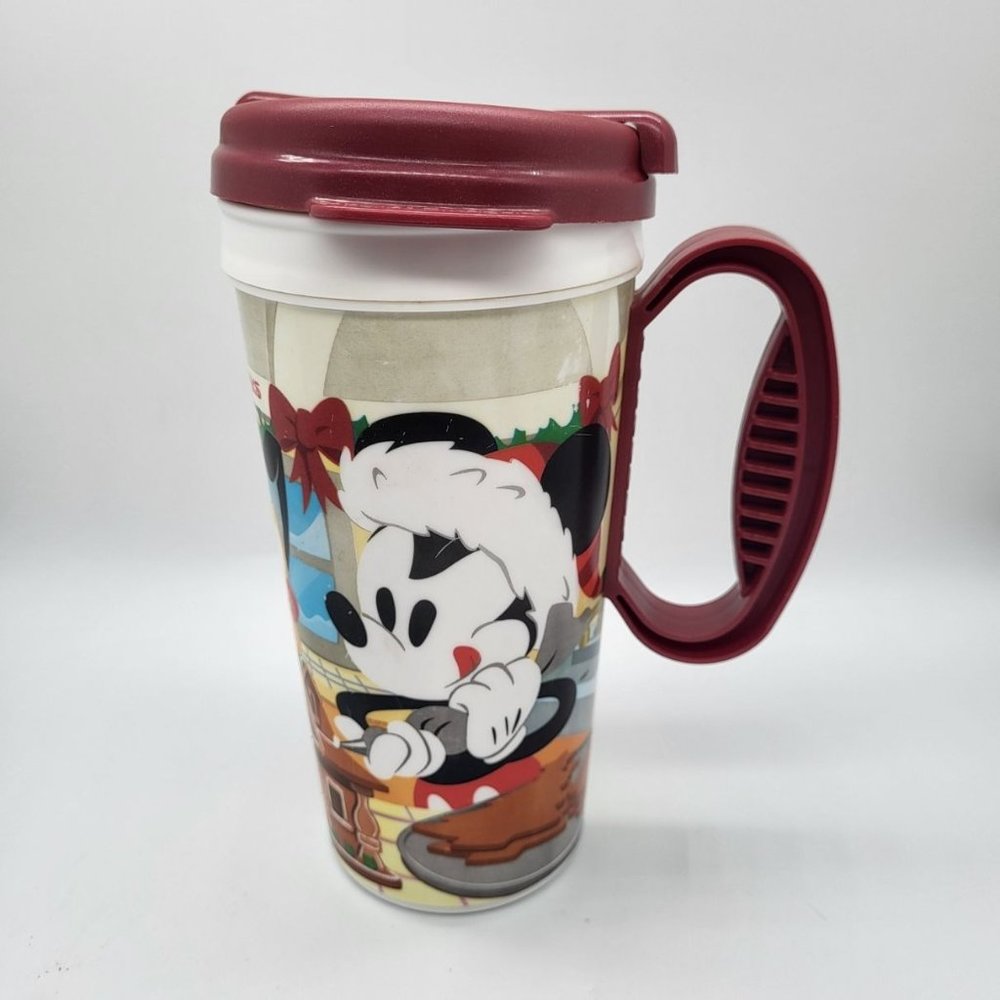 Minnie Mickey Mouse Holiday Christmas Disney Parks Plastic Cup Whirley Drink Wor
